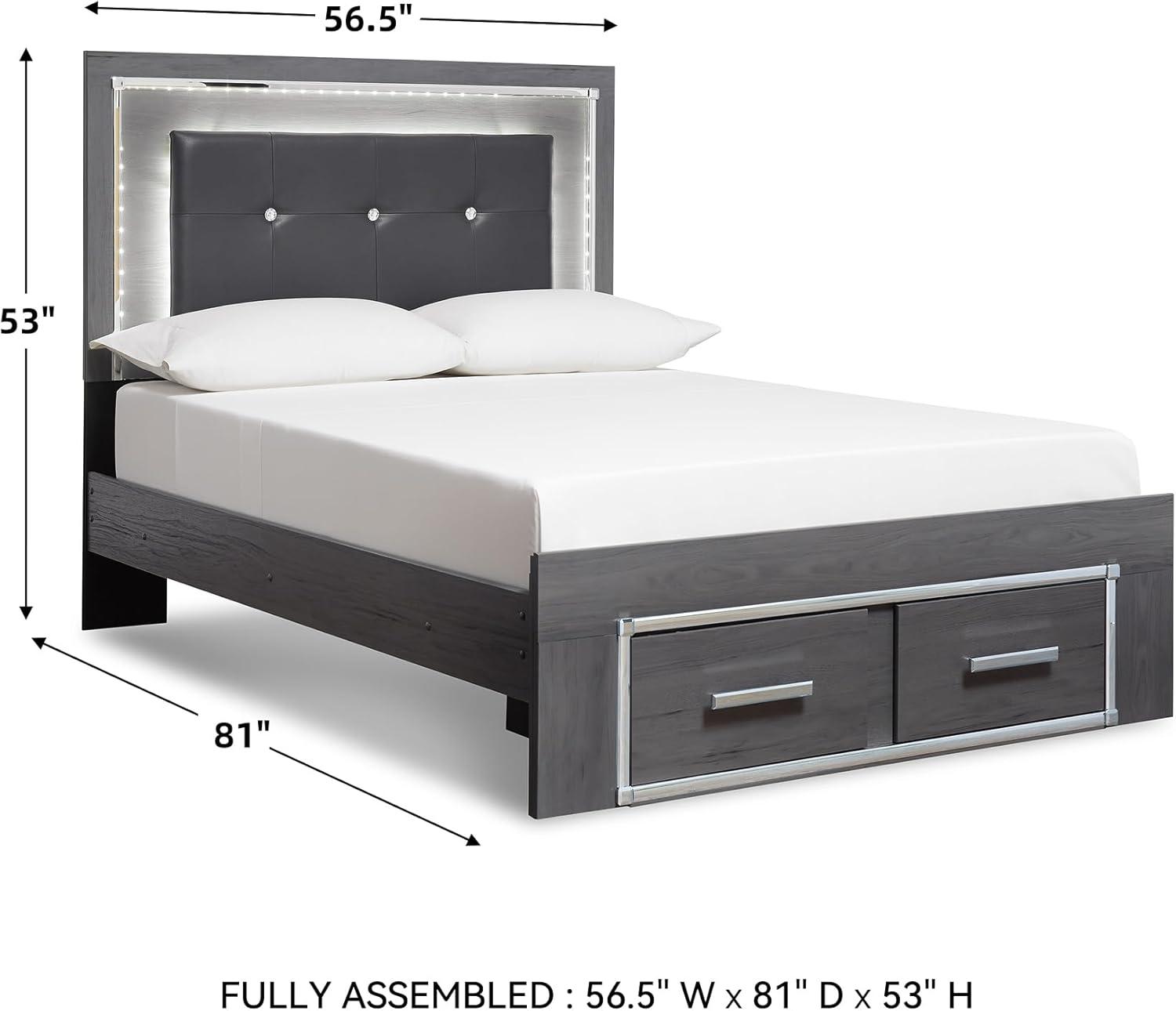 imageSignature Design by Ashley Lodanna Modern SmoothGliding 6Drawer Dresser and Mirror with Safety Stop Tipover Restraint Faceted ChromeTone Accents Lined Drawers Gray FinishGrey