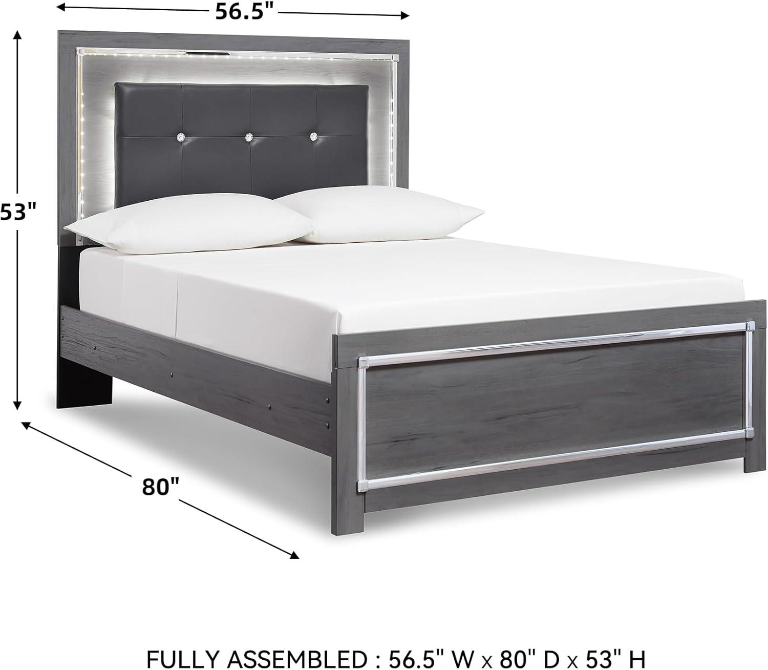 imageSignature Design by Ashley Lodanna Modern SmoothGliding 6Drawer Dresser and Mirror with Safety Stop Tipover Restraint Faceted ChromeTone Accents Lined Drawers Gray FinishGrey