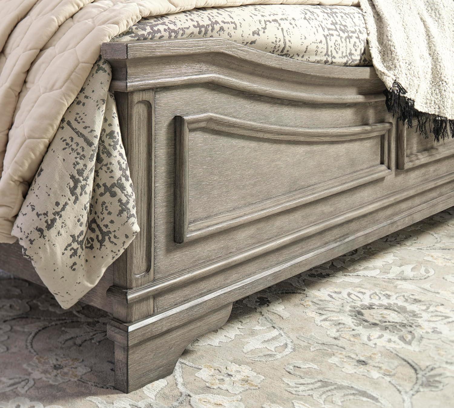 imageSignature Design by Ashley Lodenbay Casual SmoothGliding 7Drawer Dresser and Mirror with Safety Stop Light Gray ampamp Dark BrownAntique Gray