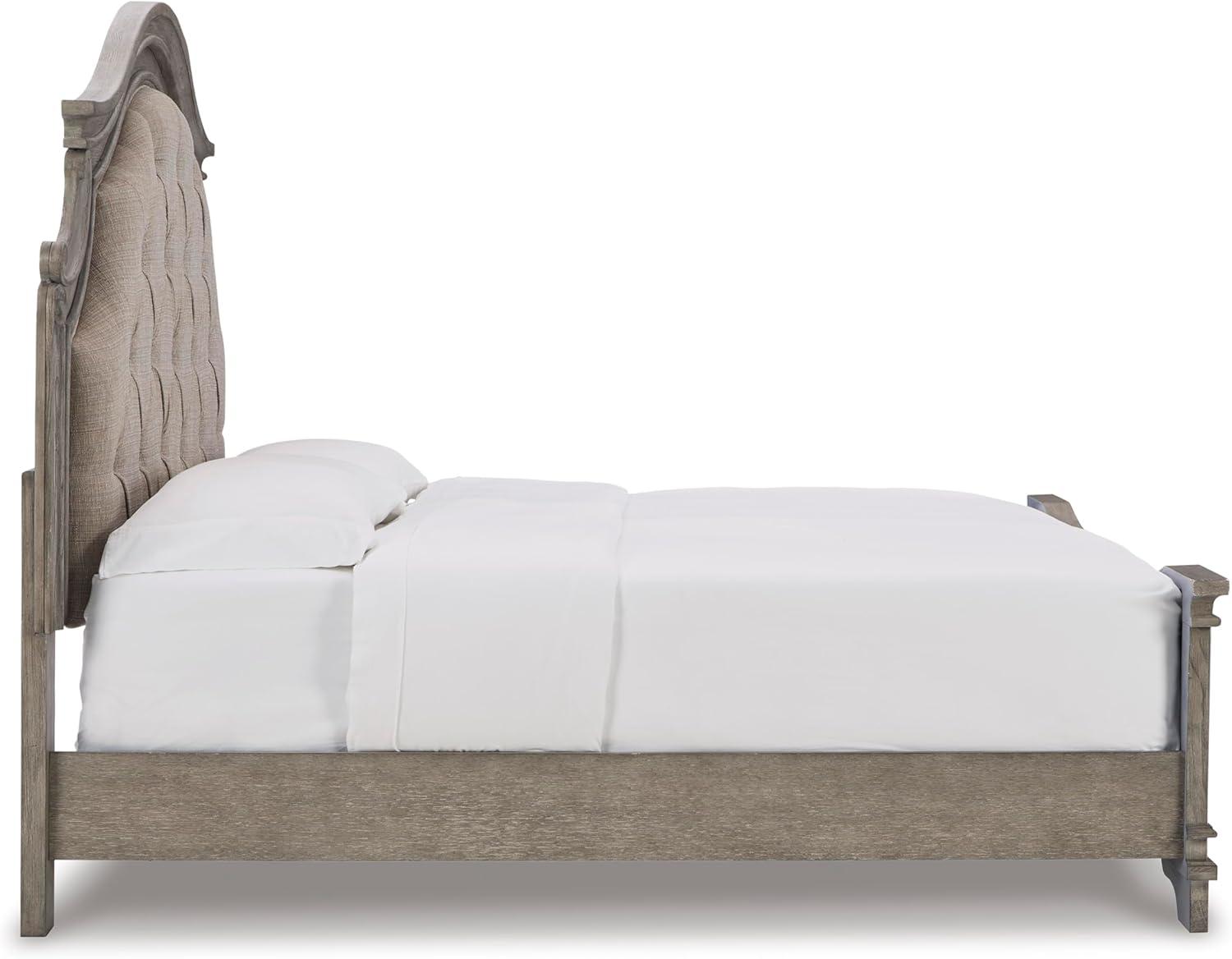 imageSignature Design by Ashley Lodenbay Casual SmoothGliding 7Drawer Dresser and Mirror with Safety Stop Light Gray ampamp Dark BrownAntique Gray