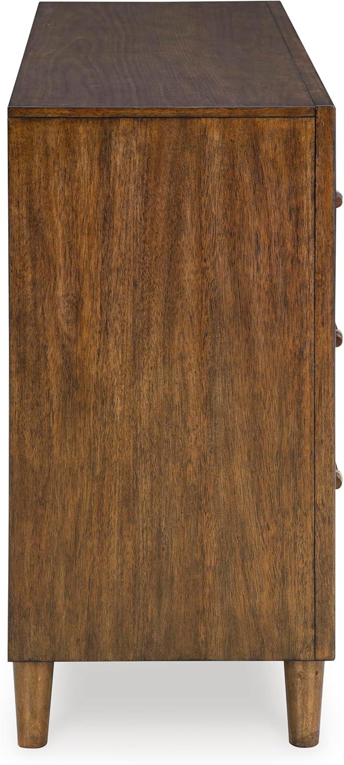 imageSignature Design by Ashley Lyncott 6Drawer Dresser Safety Stop Felt Lined Top Drawers Round Tapered Legs Hardwood Solids 6125quot W x 1788quot D x 375quot H Brown6 Drawer Dresser