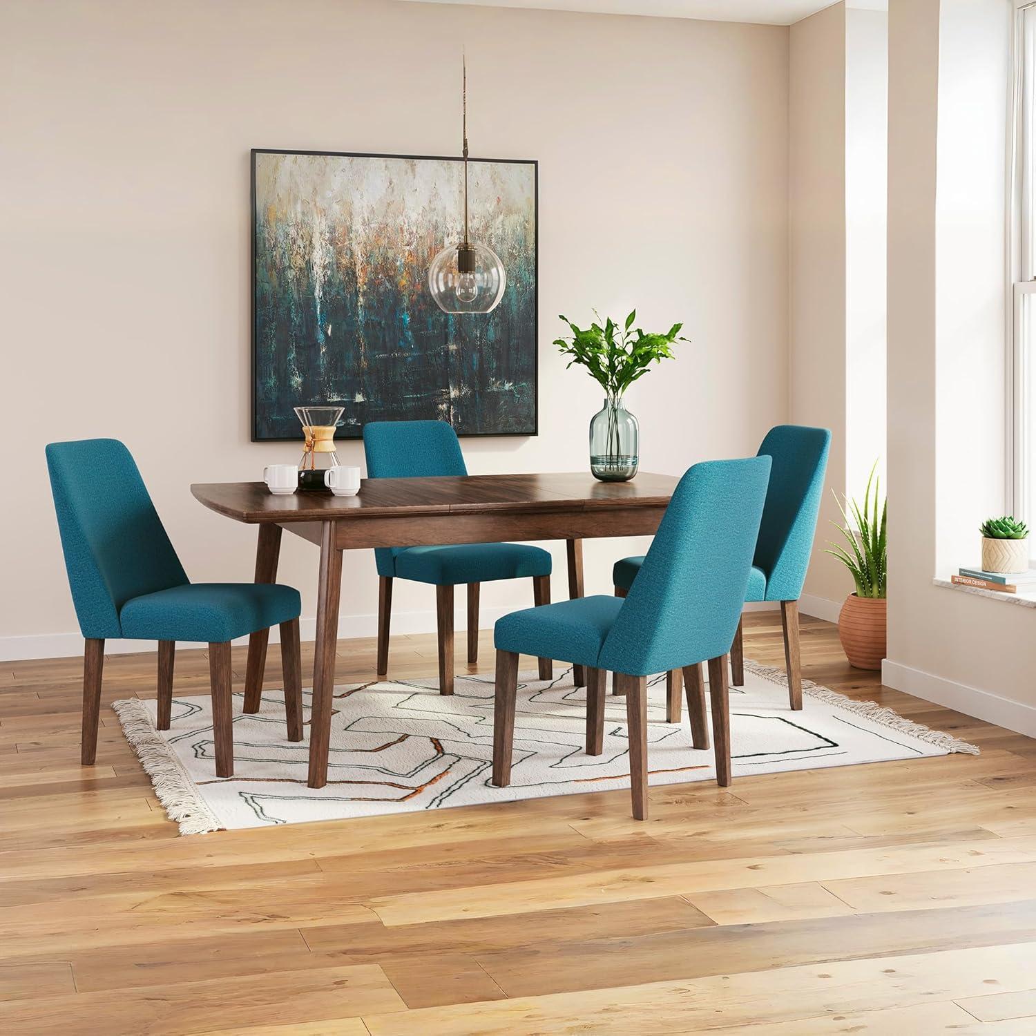 imageSignature Design by Ashley Lyncott Contemporary Dining Room Upholstered Side Chair with Foam Cushion Set of 2 Cream ampamp BrownBlue Brown