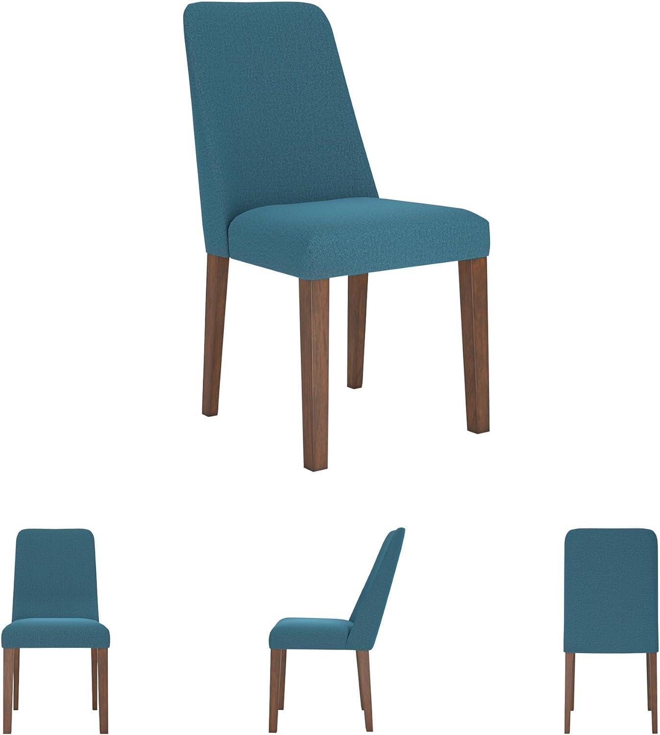 imageSignature Design by Ashley Lyncott Contemporary Dining Room Upholstered Side Chair with Foam Cushion Set of 2 Cream ampamp BrownBlue Brown