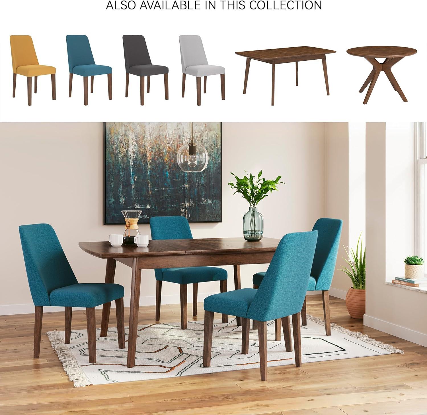 imageSignature Design by Ashley Lyncott Contemporary Dining Room Upholstered Side Chair with Foam Cushion Set of 2 Cream ampamp BrownBlue Brown