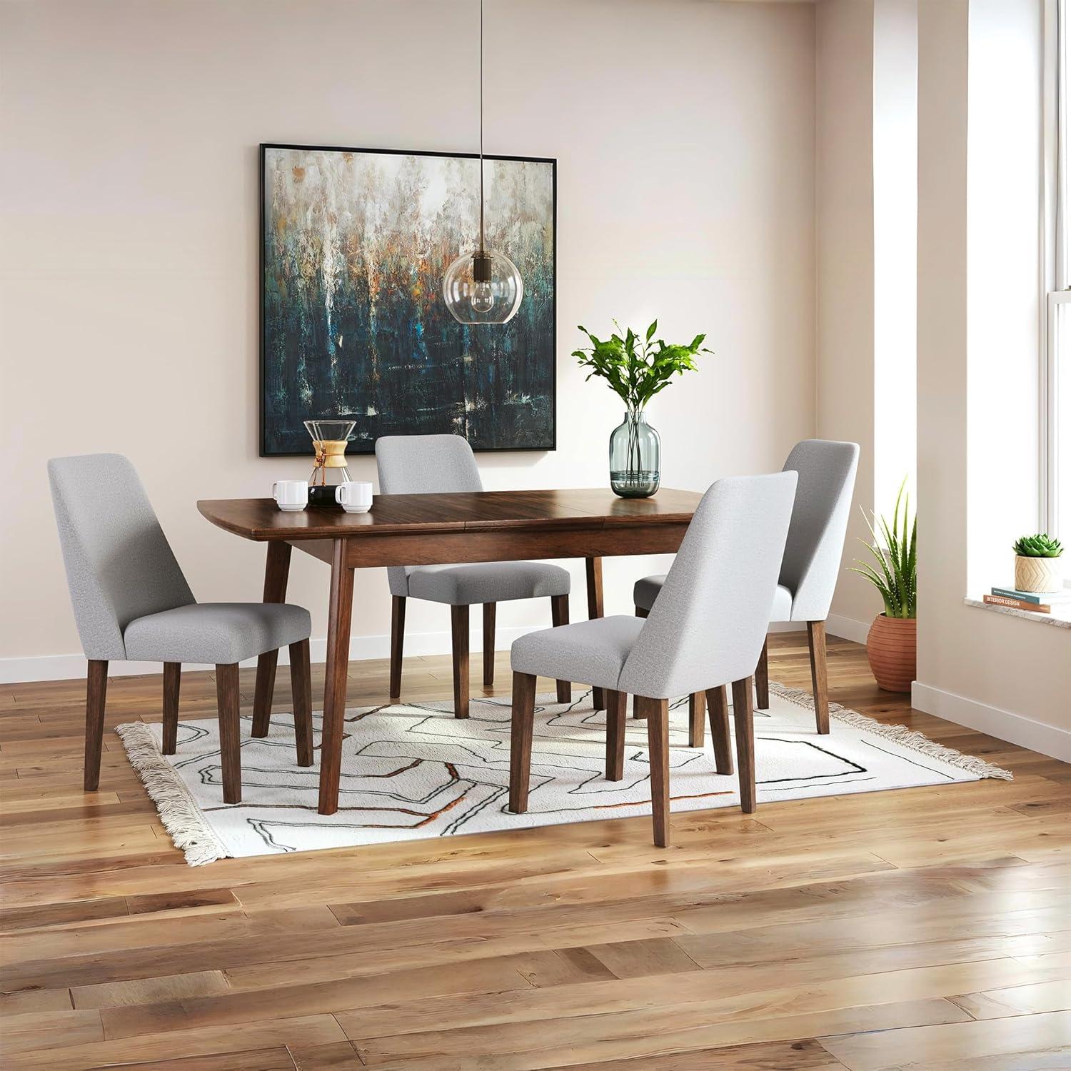 imageSignature Design by Ashley Lyncott Contemporary Dining Room Upholstered Side Chair with Foam Cushion Set of 2 Cream ampamp BrownCream Brown