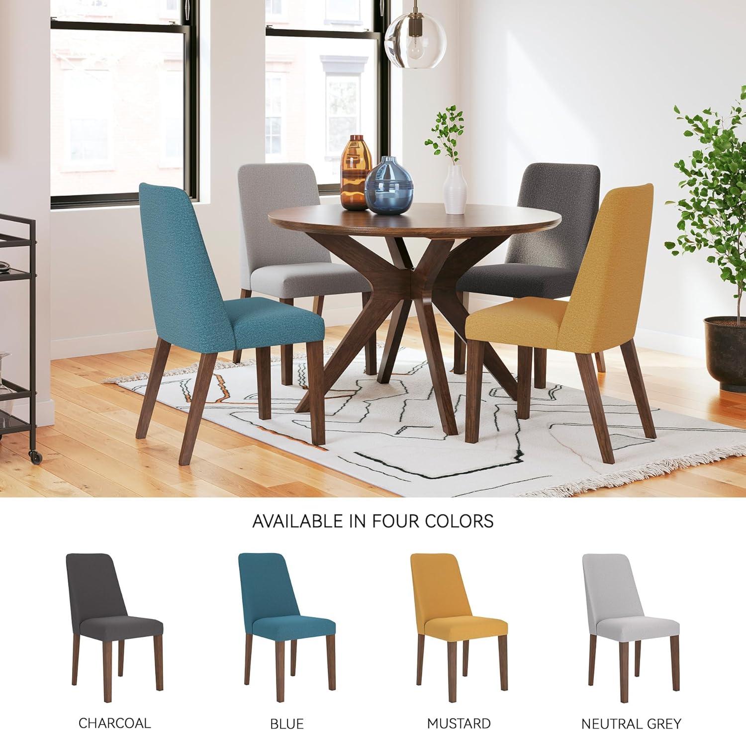 imageSignature Design by Ashley Lyncott Contemporary Dining Room Upholstered Side Chair with Foam Cushion Set of 2 Cream ampamp BrownCream Brown