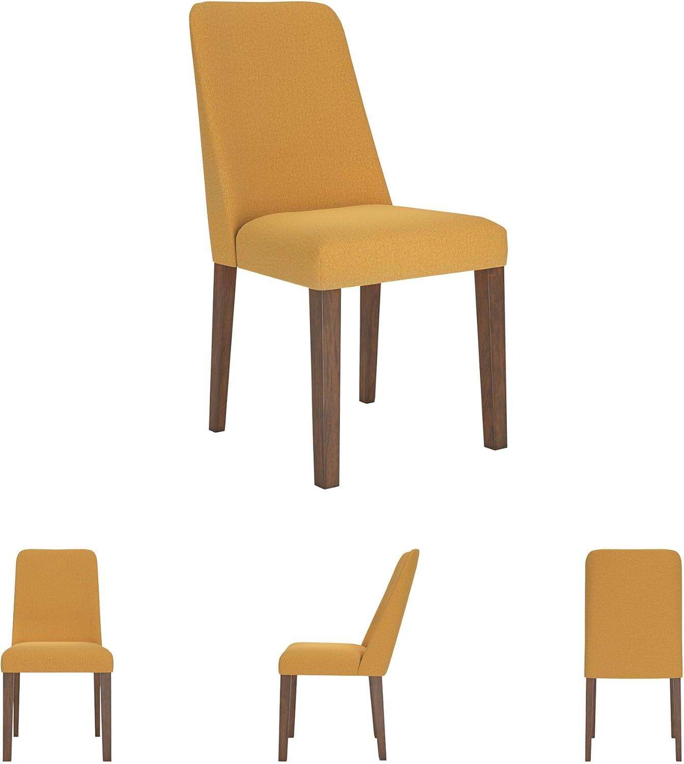 imageSignature Design by Ashley Lyncott Contemporary Dining Room Upholstered Side Chair with Foam Cushion Set of 2 Cream ampamp BrownYellow Brown