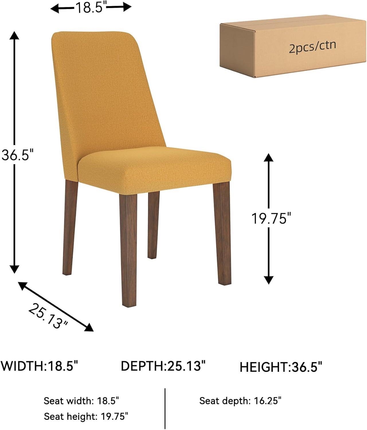 imageSignature Design by Ashley Lyncott Contemporary Dining Room Upholstered Side Chair with Foam Cushion Set of 2 Cream ampamp BrownYellow Brown