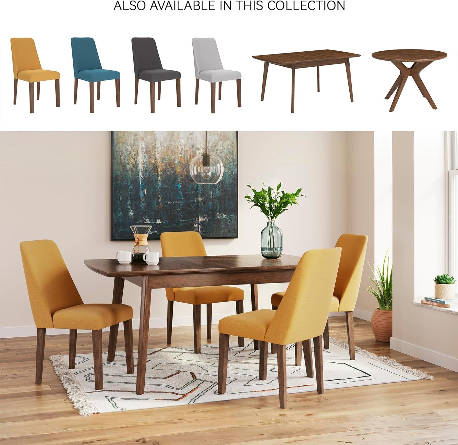 imageSignature Design by Ashley Lyncott Contemporary Dining Room Upholstered Side Chair with Foam Cushion Set of 2 Cream ampamp BrownYellow Brown