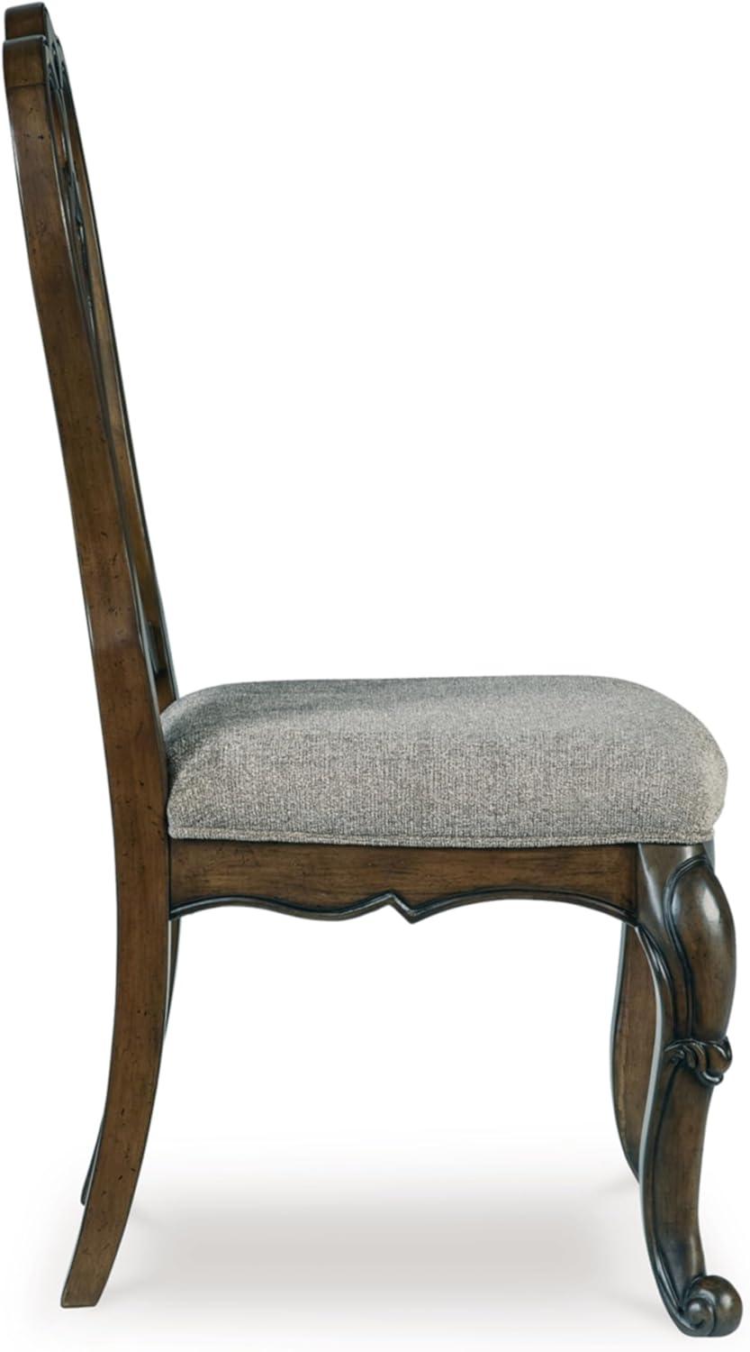 imageSignature Design by Ashley Maylee Classic Upholstered Armless Dining Chair Set of 2 Dark Brown