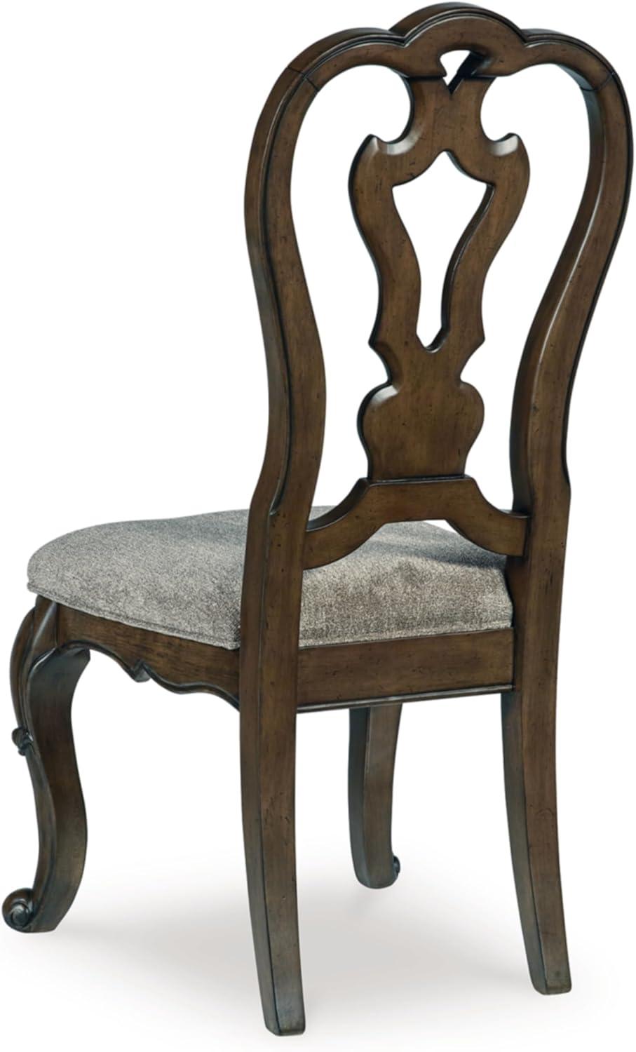 imageSignature Design by Ashley Maylee Classic Upholstered Armless Dining Chair Set of 2 Dark Brown