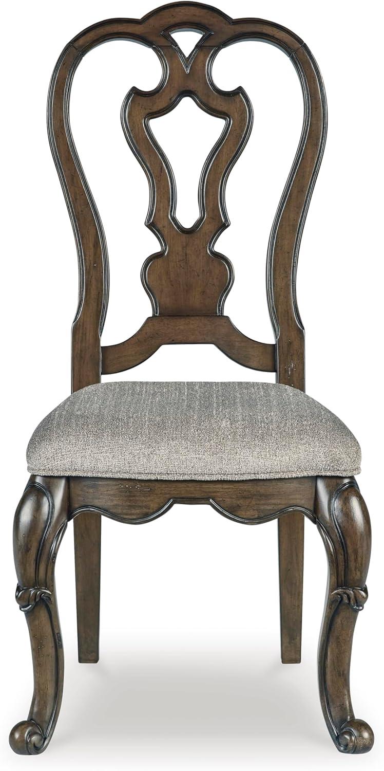 imageSignature Design by Ashley Maylee Classic Upholstered Armless Dining Chair Set of 2 Dark Brown