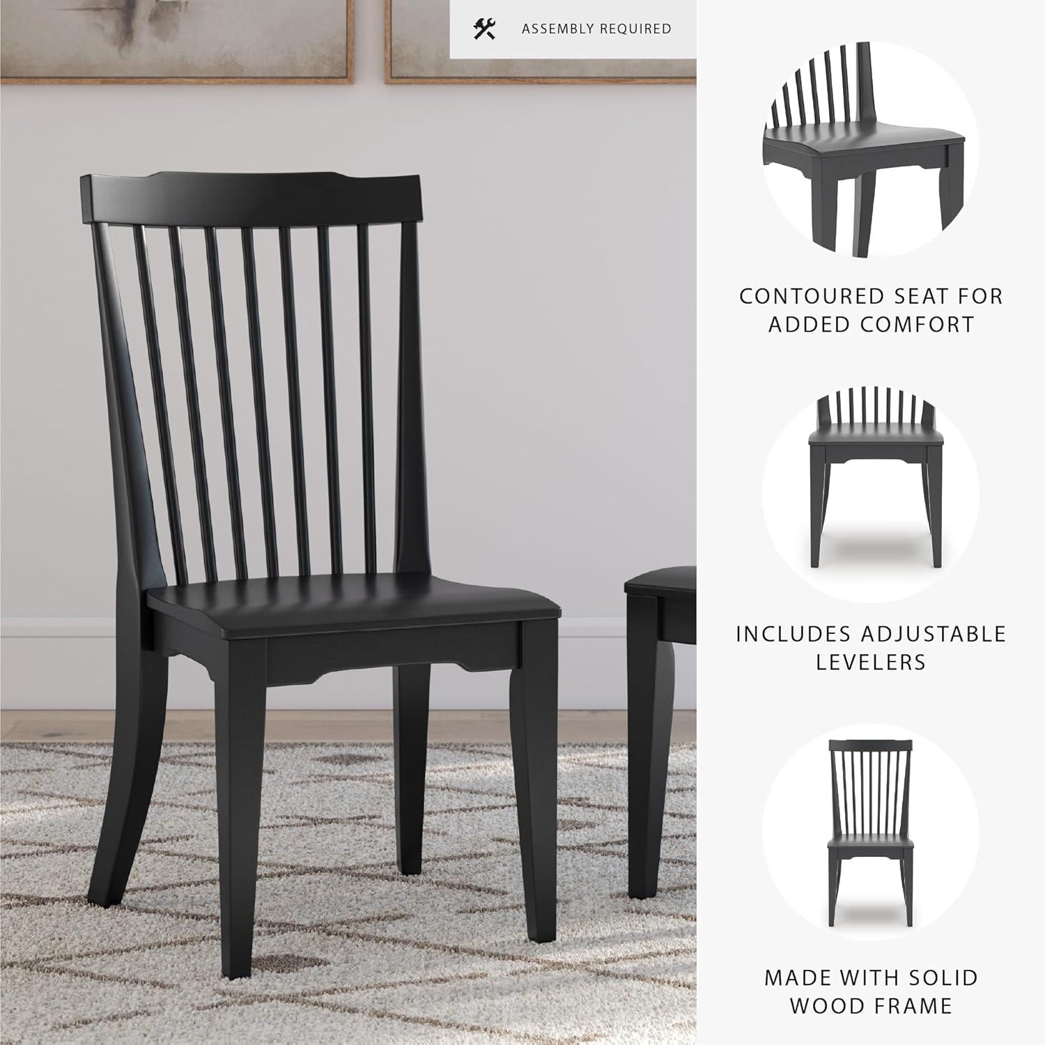 imageSignature Design by Ashley Mendinfort Dining Room Side Chair Set of 2 Black
