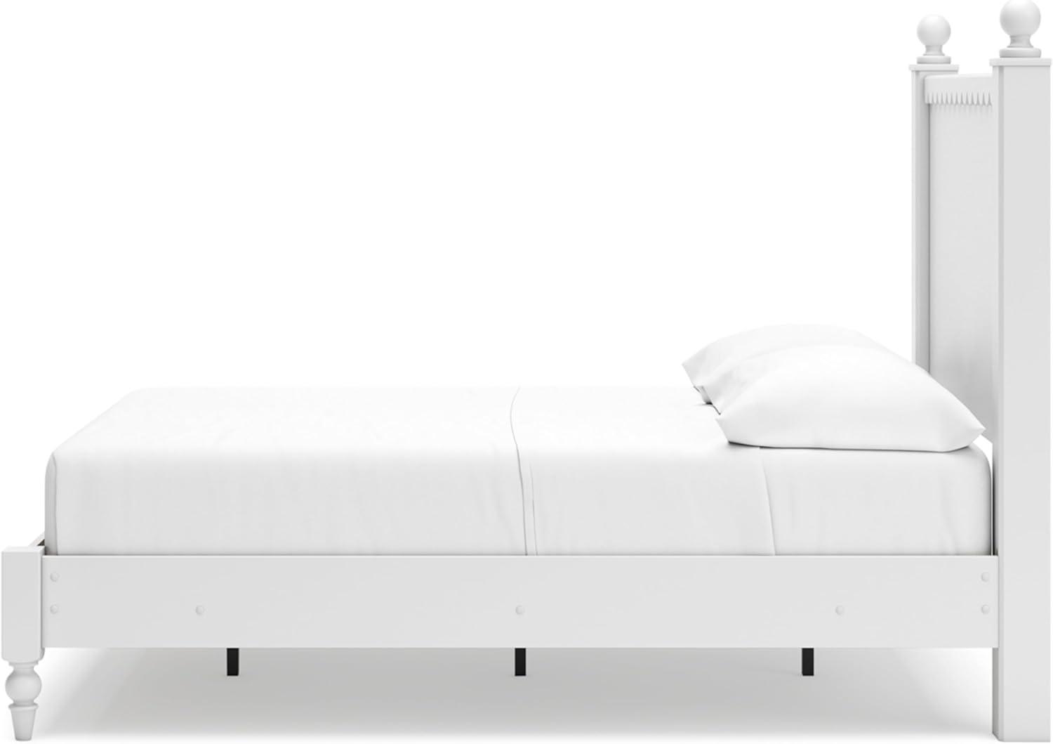 imageSignature Design by Ashley Mollviney Casual Full Panel Bed Scallop Detail Charming Girls Bed Farmhouse or Coastal Design Foundation or Box Spring Needed WhiteFull