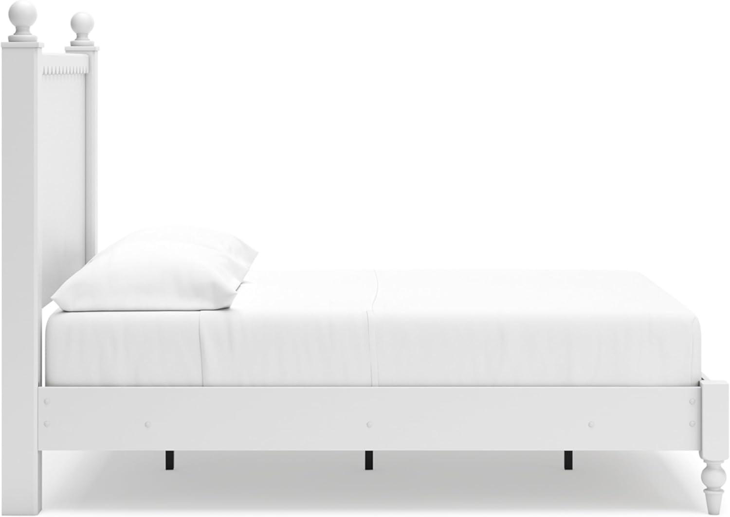 imageSignature Design by Ashley Mollviney Casual Full Panel Bed Scallop Detail Charming Girls Bed Farmhouse or Coastal Design Foundation or Box Spring Needed WhiteFull