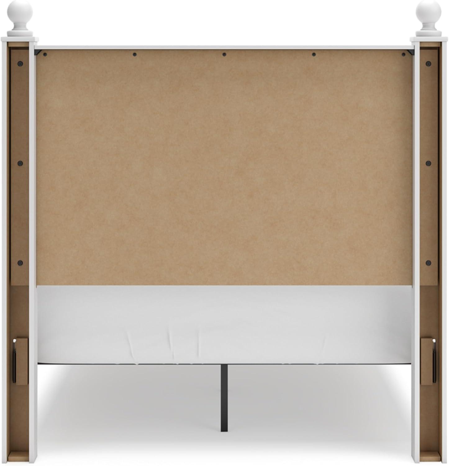 imageSignature Design by Ashley Mollviney Casual Full Panel Bed Scallop Detail Charming Girls Bed Farmhouse or Coastal Design Foundation or Box Spring Needed WhiteFull