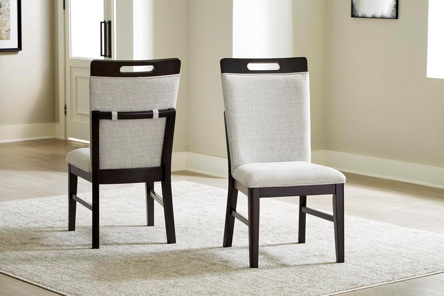 imageSignature Design by Ashley Neymorton Solid Wood Frame Dining Chair Stain Resistant Set of 2 Light GrayBrown