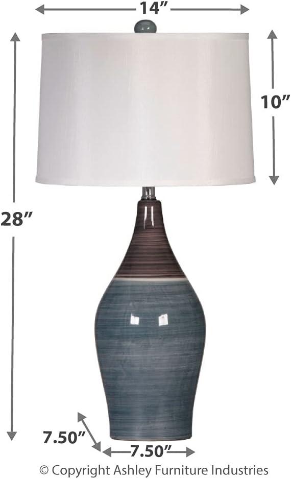 imageSignature Design by Ashley Niobe Glazed Ceramic Table Lamp 2 Count 28quot Multicolored ampamp GrayMulticolor