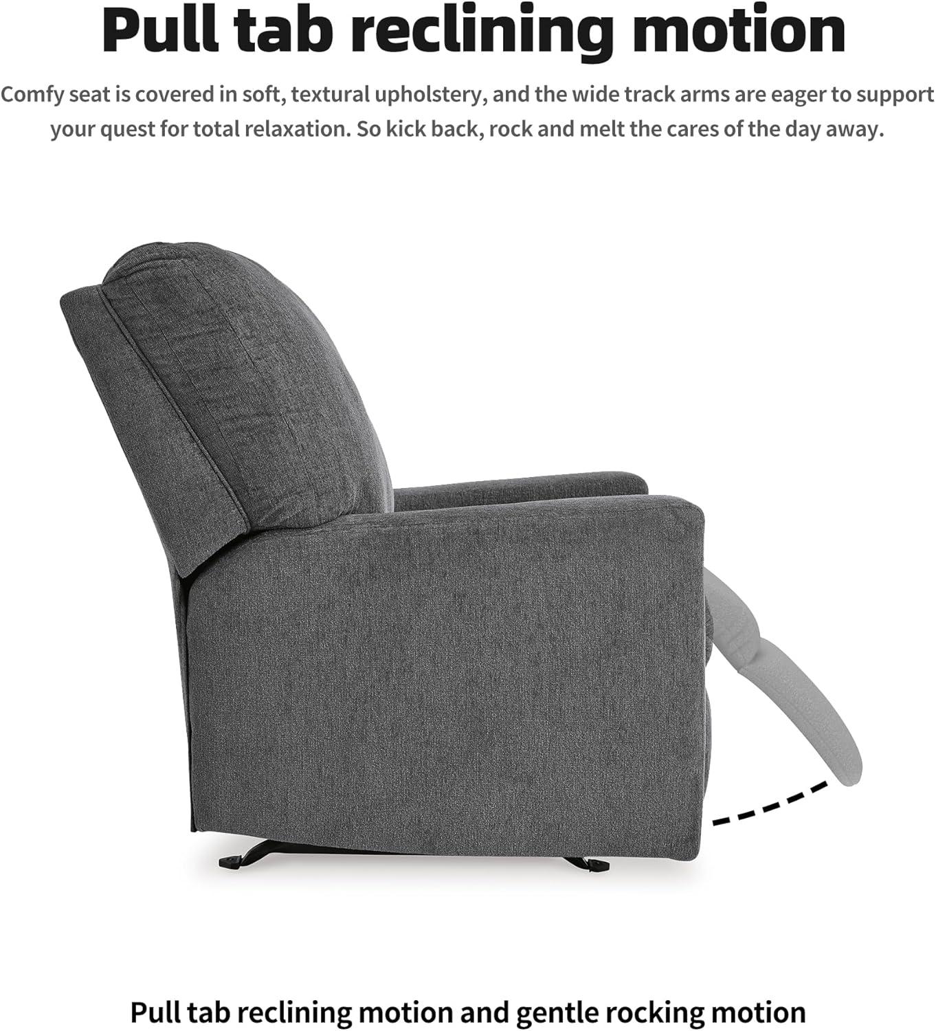 imageSignature Design by Ashley Rannis Casual Manual Rocker Recliner WhiteGrey