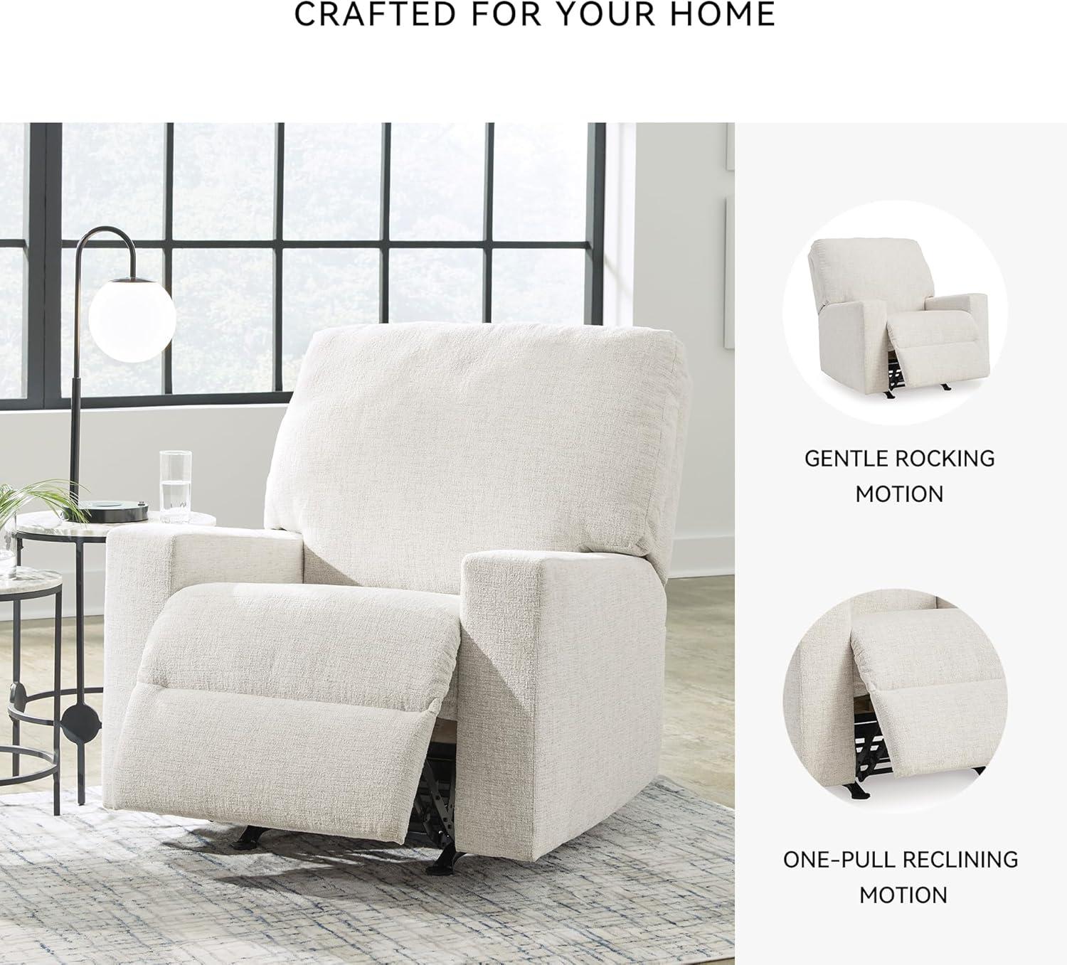imageSignature Design by Ashley Rannis Casual Manual Rocker Recliner WhiteWhite