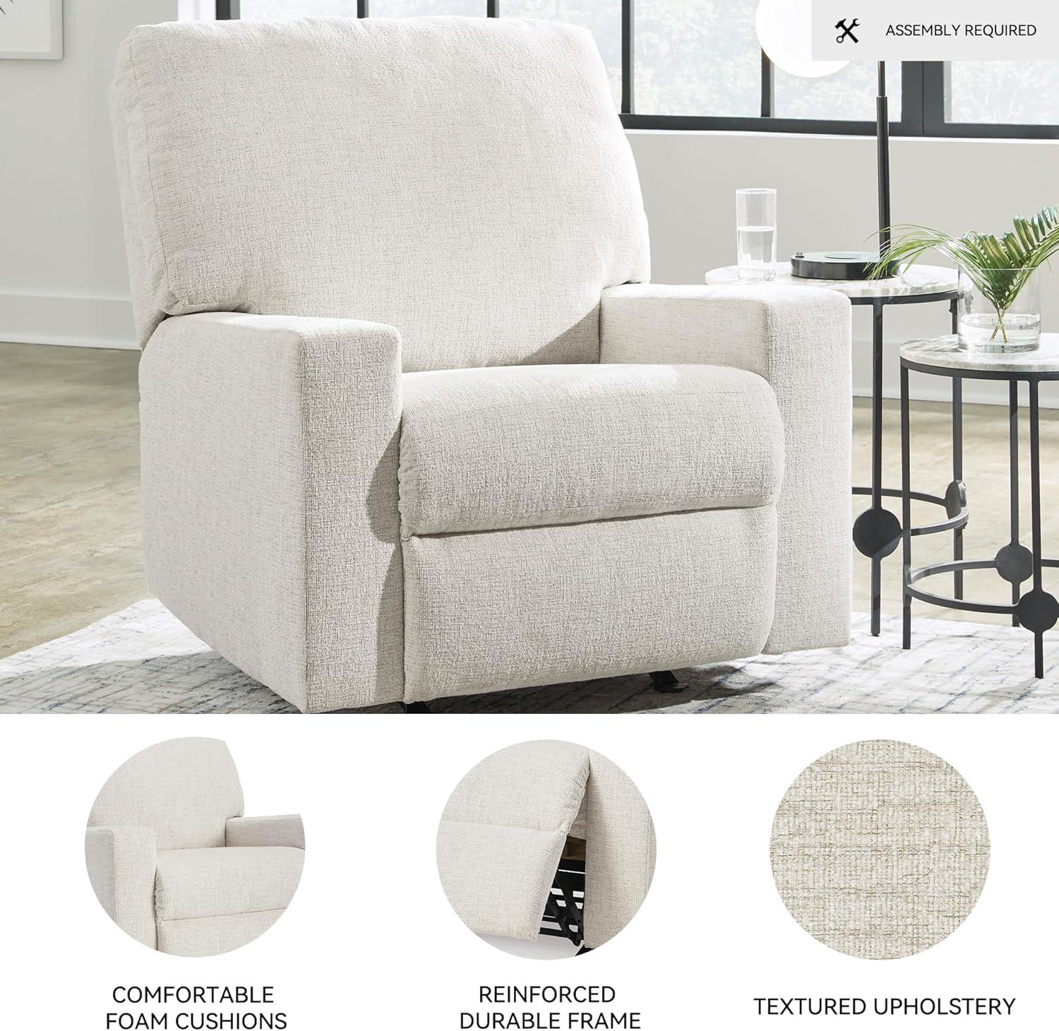 imageSignature Design by Ashley Rannis Casual Manual Rocker Recliner WhiteWhite