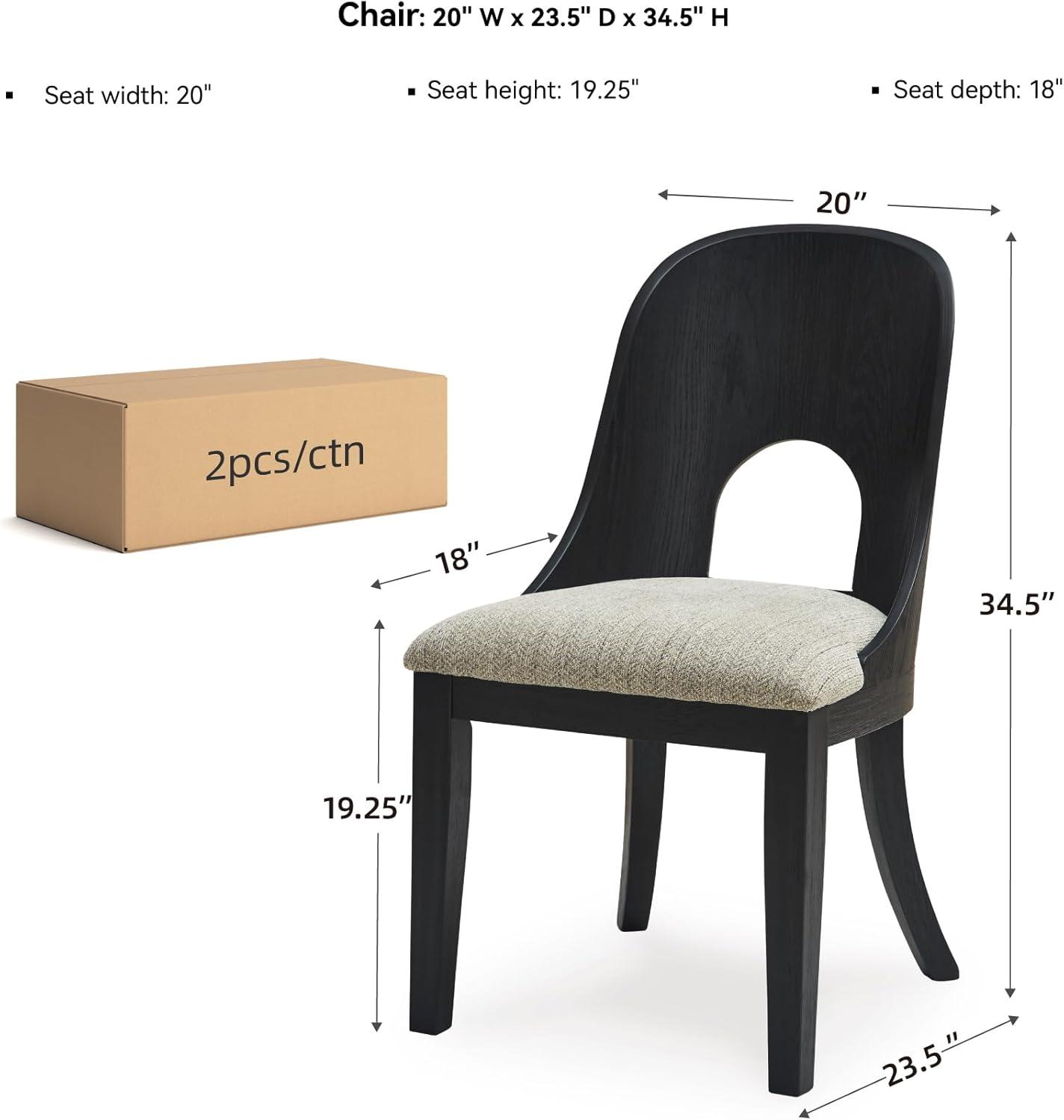 imageSignature Design by Ashley Rowanbeck Contemporary Armless Herringbone Upholstered Dining Chair Set of 2 Black ampamp Light Gray