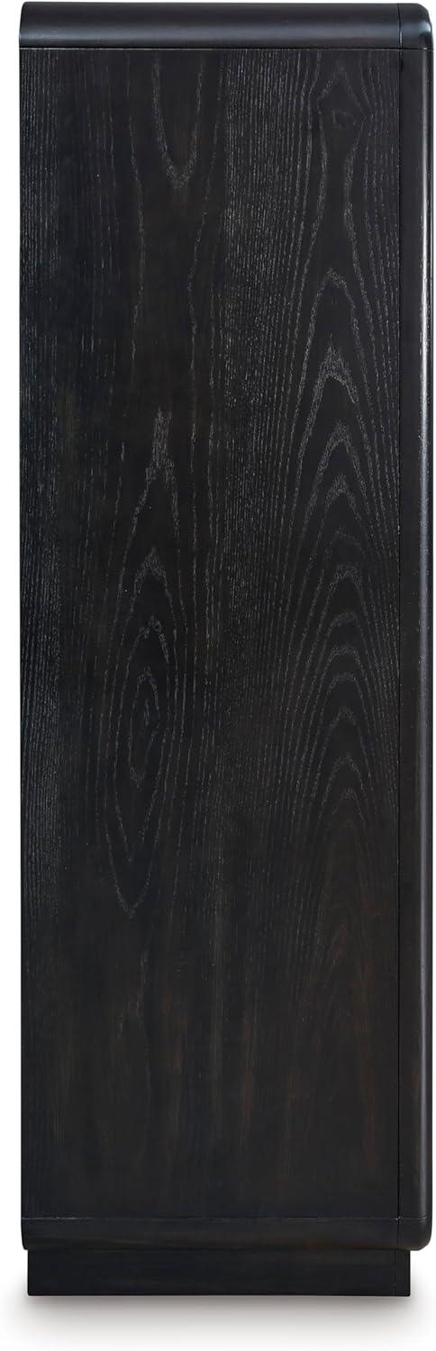 imageSignature Design by Ashley Rowanbeck Modern 7 Drawer Dresser with FeltLined Top Drawer and Safety Stop for Bedroom Black5 Drawer Chest