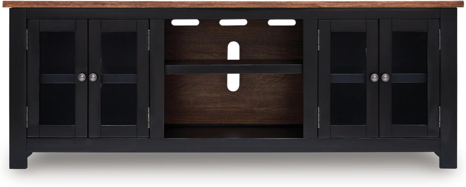 imageSignature Design by Ashley Sharlance Farmhouse 81quot TV Stand for TVs up to 93quot with Adjustable Shelves and Wire Management Light BrownBrownBlack