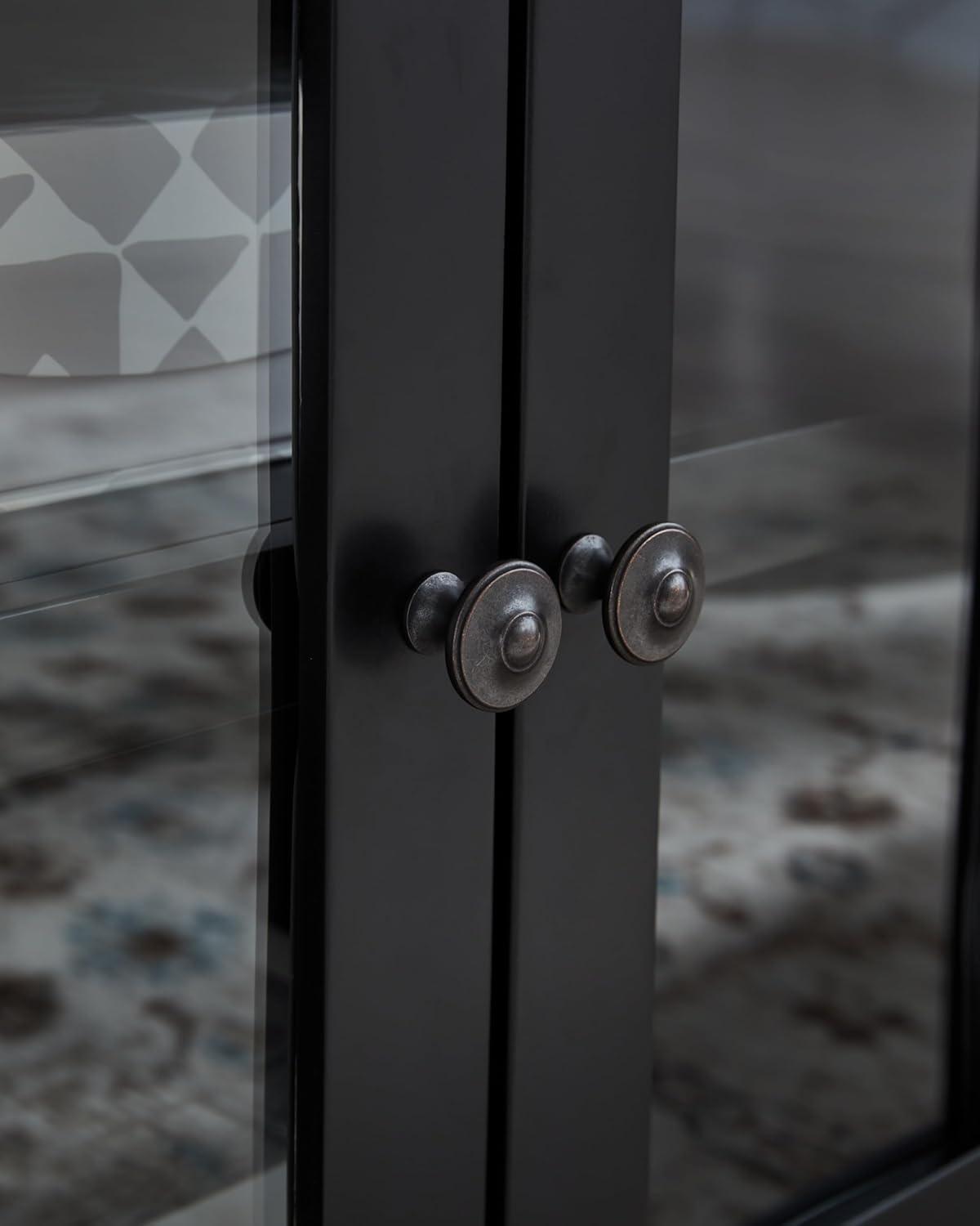 imageSignature Design by Ashley Sharlance Farmhouse 81quot TV Stand for TVs up to 93quot with Adjustable Shelves and Wire Management Light BrownBrownBlack