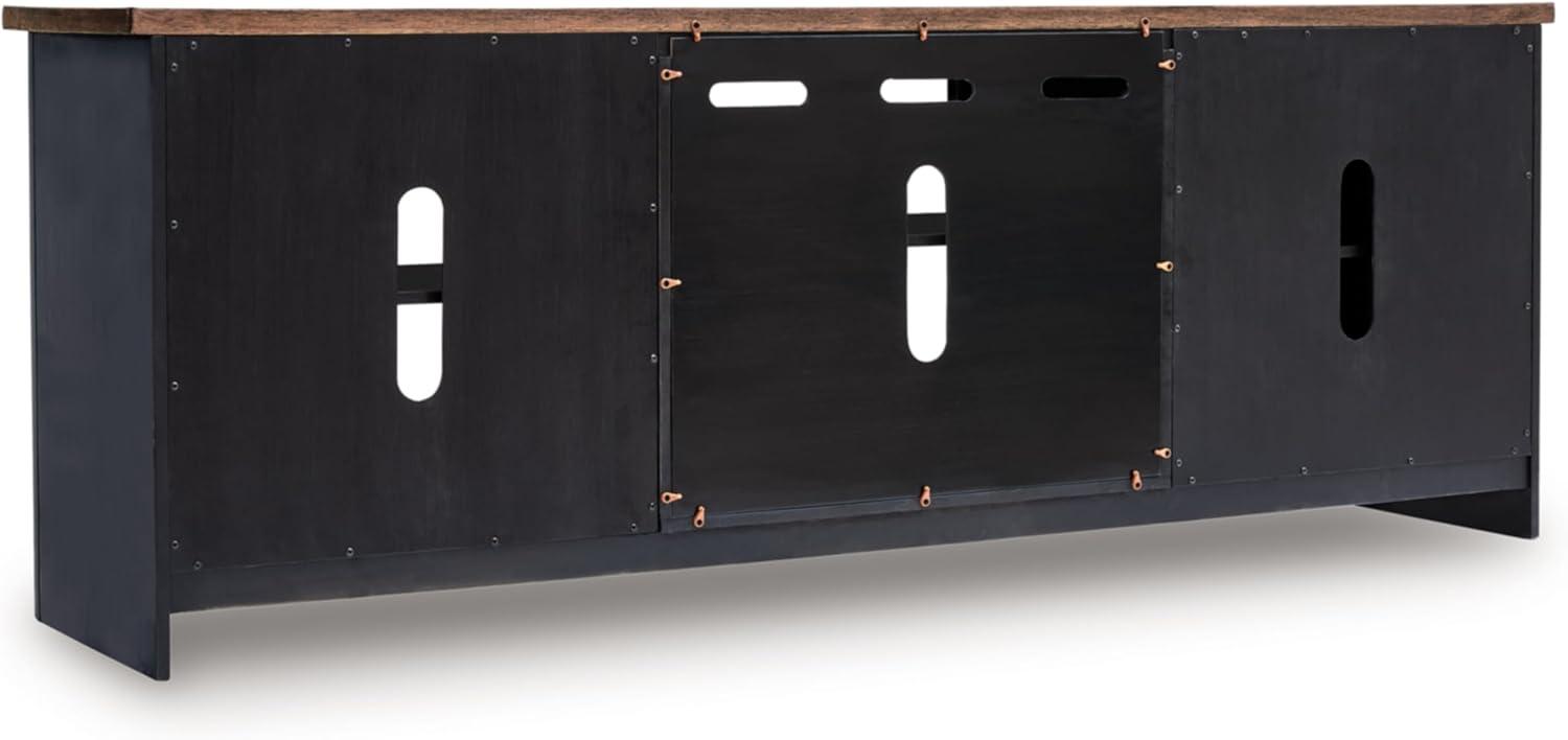 imageSignature Design by Ashley Sharlance Farmhouse 81quot TV Stand for TVs up to 93quot with Adjustable Shelves and Wire Management Light BrownBrownBlack