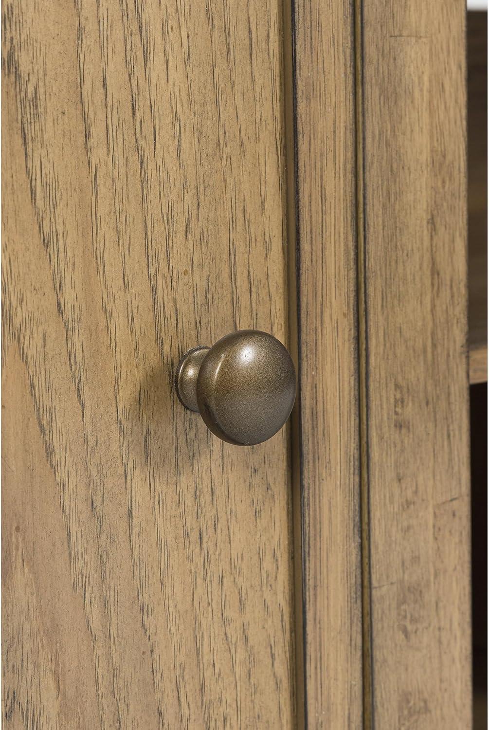 imageSignature Design by Ashley Sharlance Farmhouse 81quot TV Stand for TVs up to 93quot with Adjustable Shelves and Wire Management Light BrownLight Brown