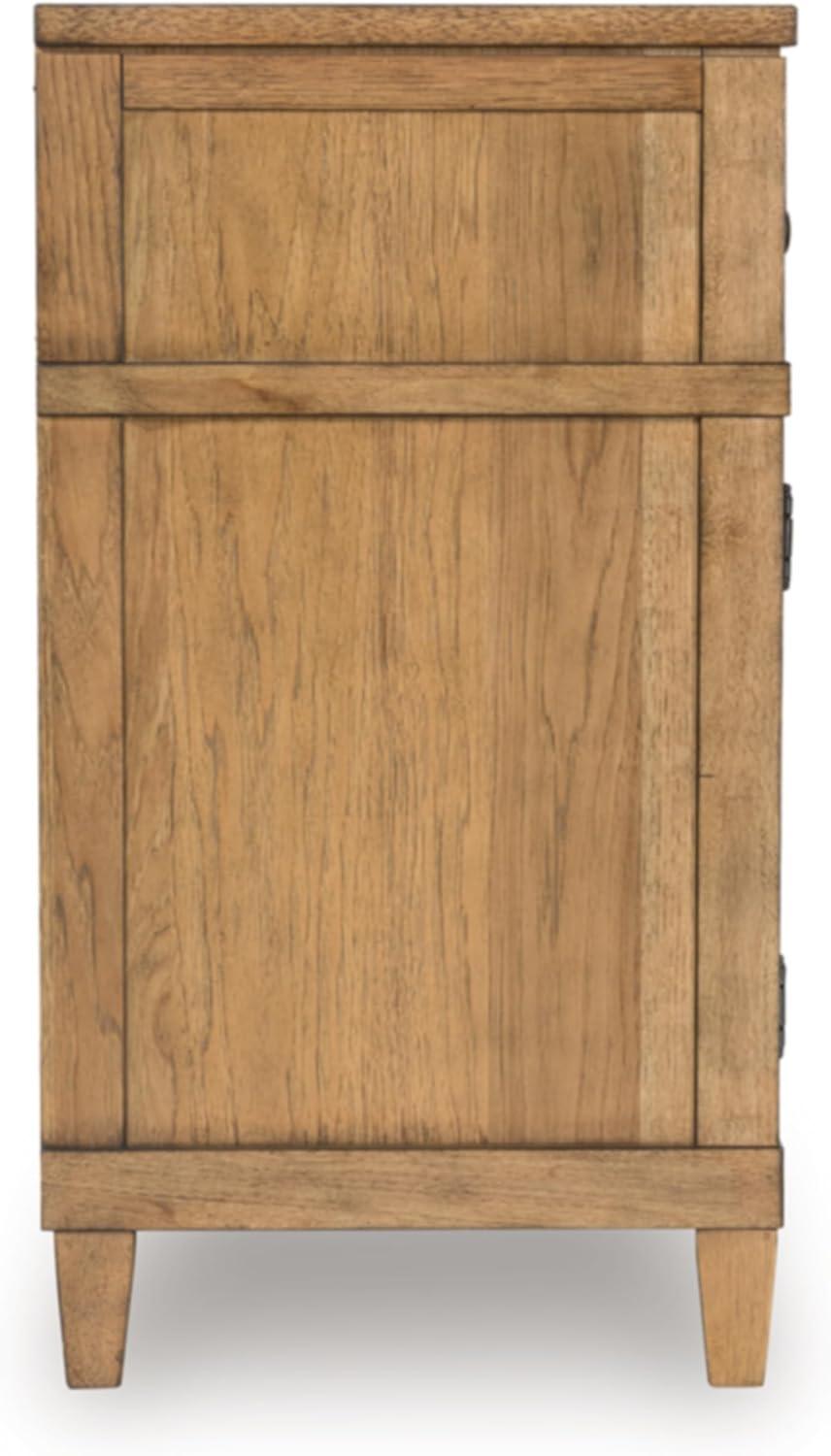 imageSignature Design by Ashley Sharlance Farmhouse 81quot TV Stand for TVs up to 93quot with Adjustable Shelves and Wire Management Light BrownLight Brown