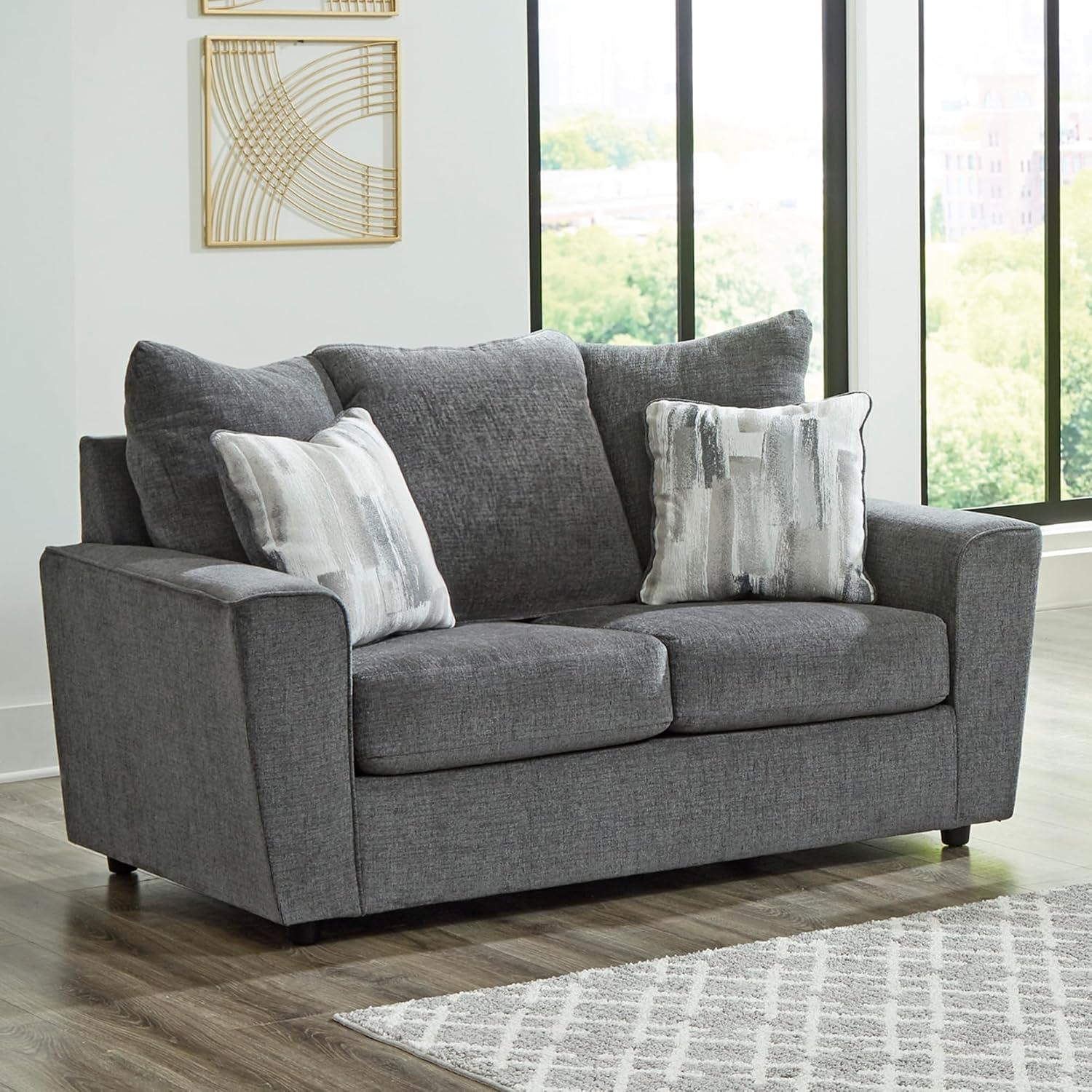 imageSignature Design by Ashley Stairatt Casual Loveseat with Flared Arms GrayGrey