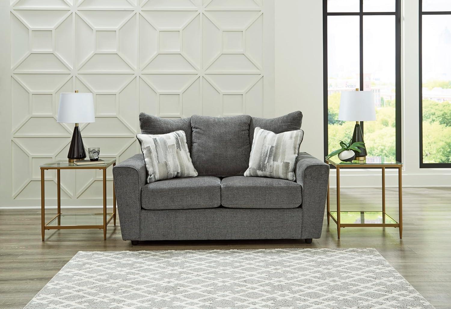 imageSignature Design by Ashley Stairatt Casual Loveseat with Flared Arms GrayGrey