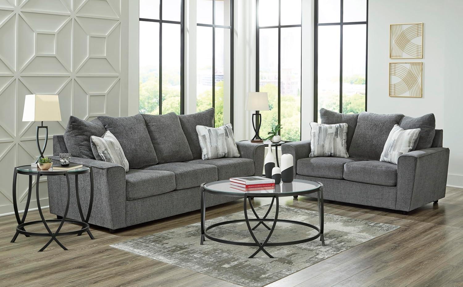 imageSignature Design by Ashley Stairatt Casual Loveseat with Flared Arms GrayGrey