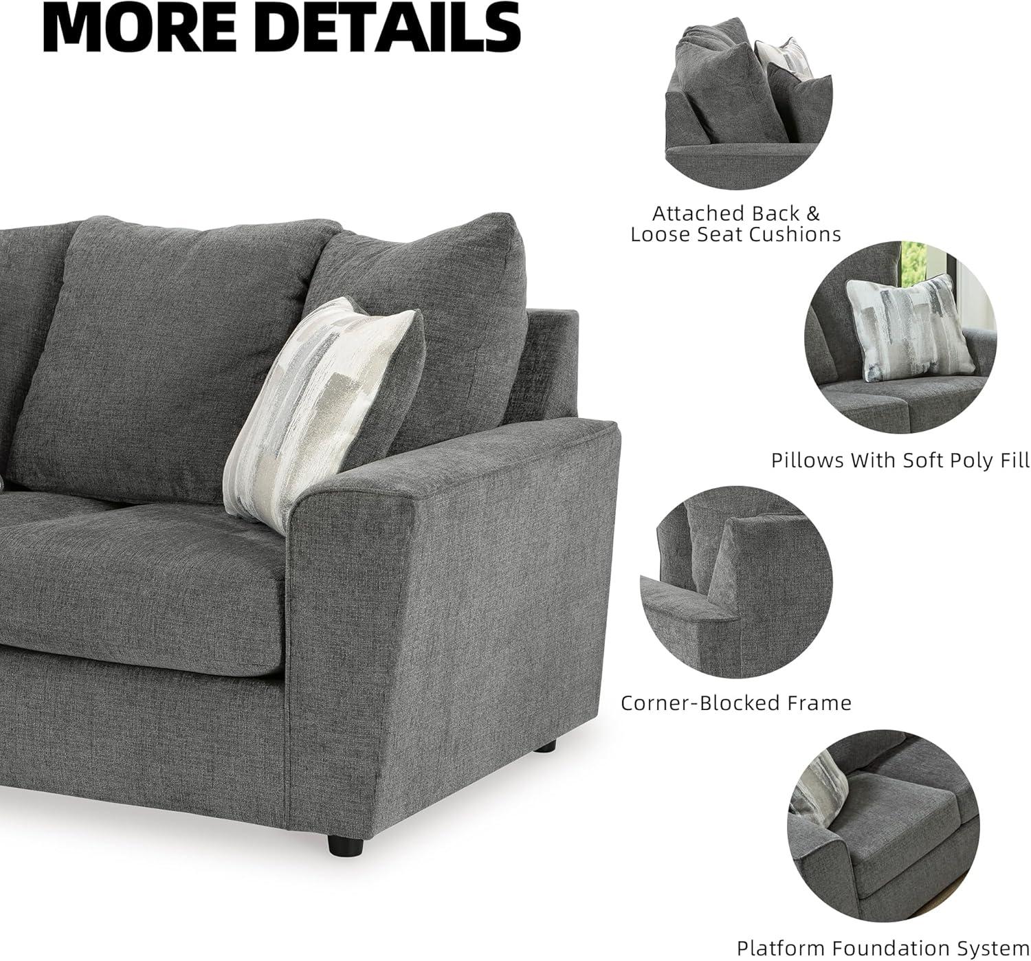 imageSignature Design by Ashley Stairatt Casual Loveseat with Flared Arms GrayGrey