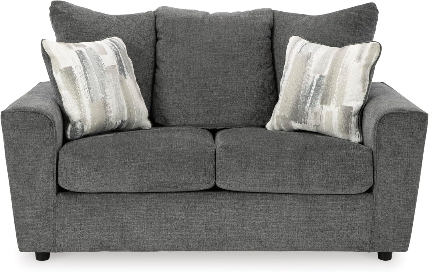 imageSignature Design by Ashley Stairatt Casual Loveseat with Flared Arms GrayGrey