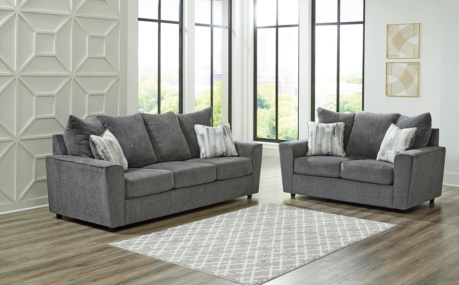 imageSignature Design by Ashley Stairatt Casual Loveseat with Flared Arms GrayGrey