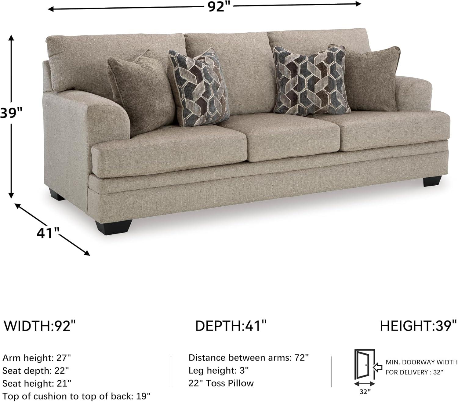 imageSignature Design by Ashley Stonemeade Casual Sofa with 4 Toss Pillows Light BrownLight Brown