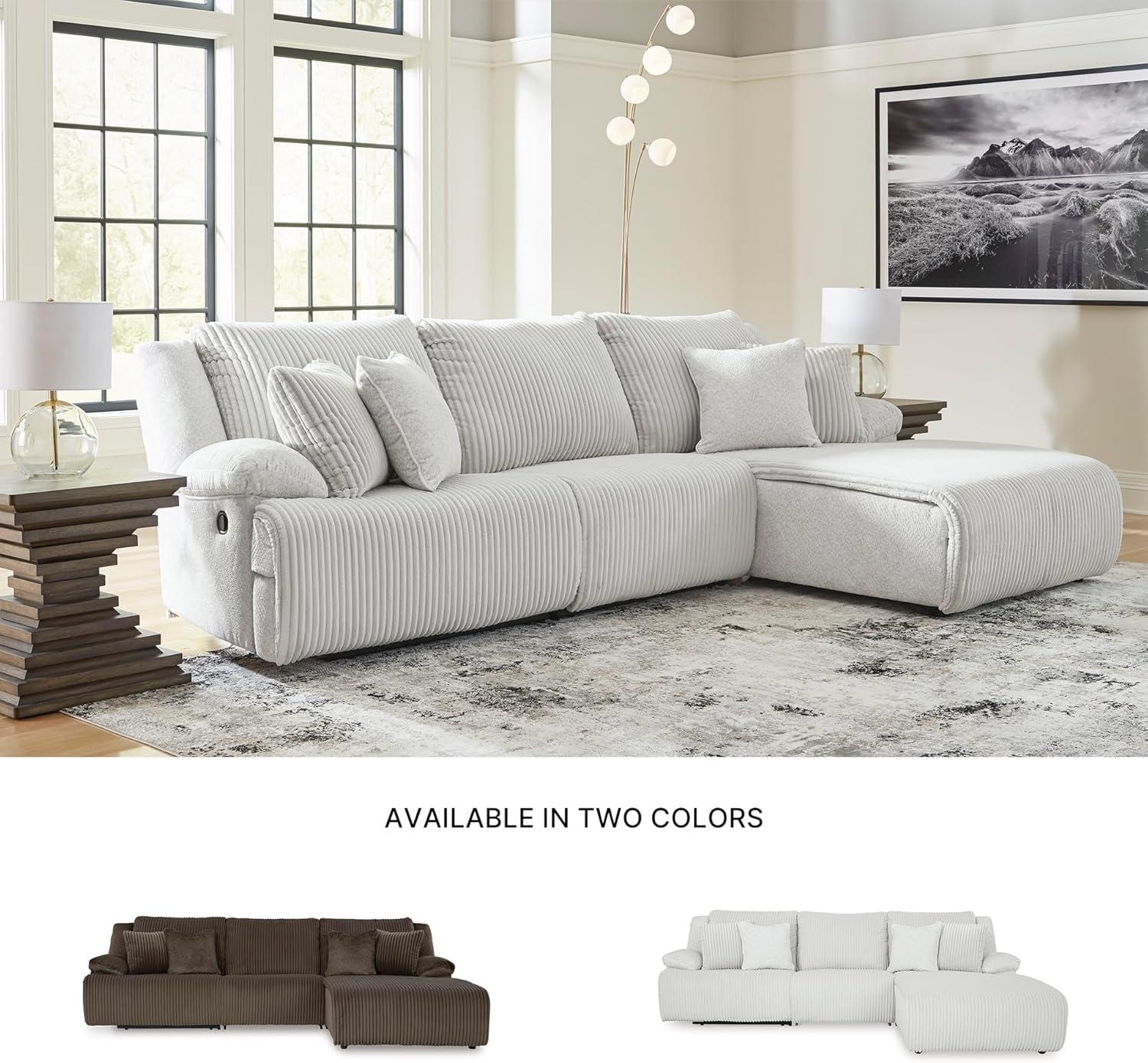 imageSignature Design by Ashley Top Tier Modern Indoor Upholstered Manual Rocker Recliner WhiteDark Brown