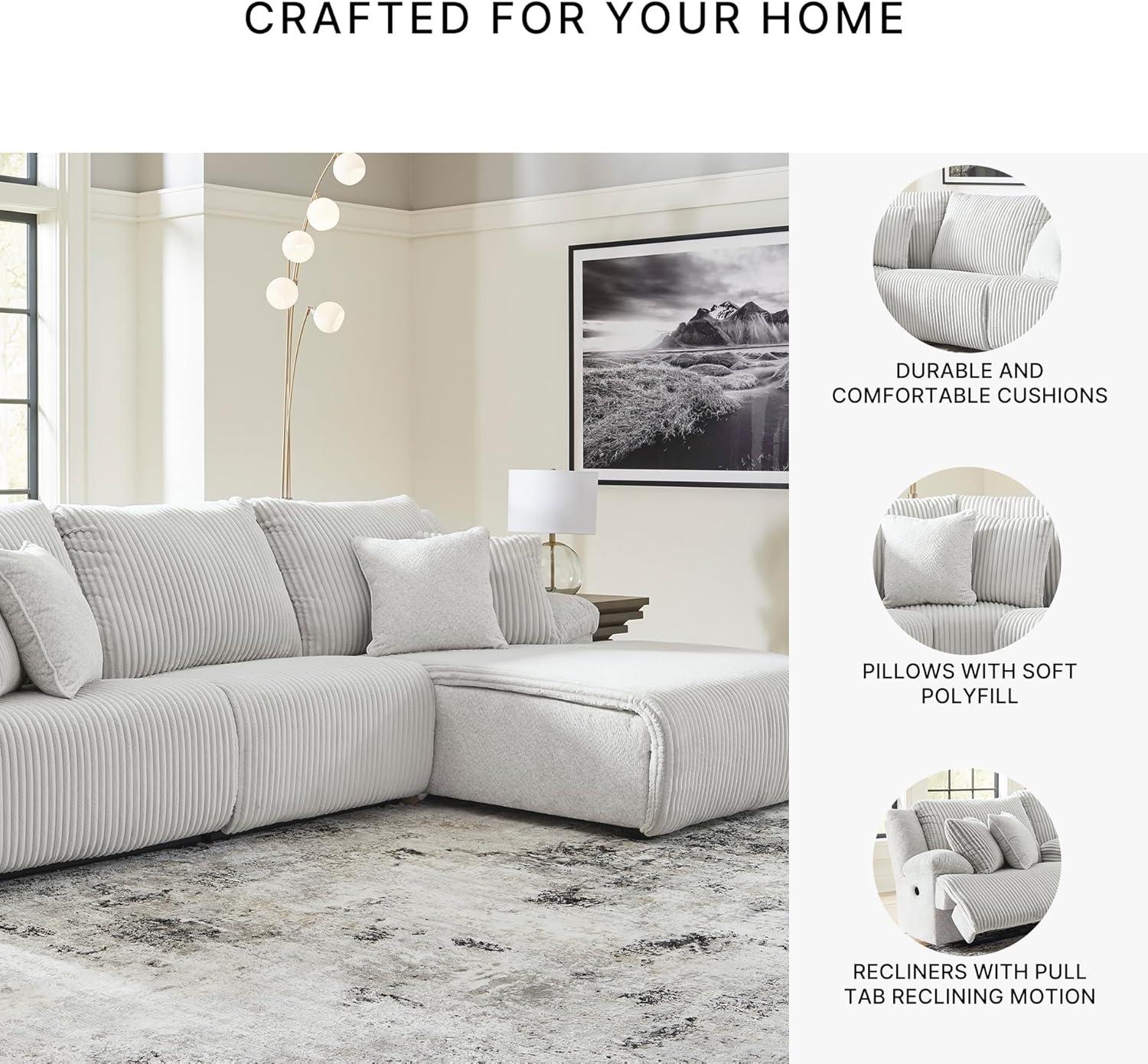 imageSignature Design by Ashley Top Tier Modern Indoor Upholstered Manual Rocker Recliner WhiteDark Brown