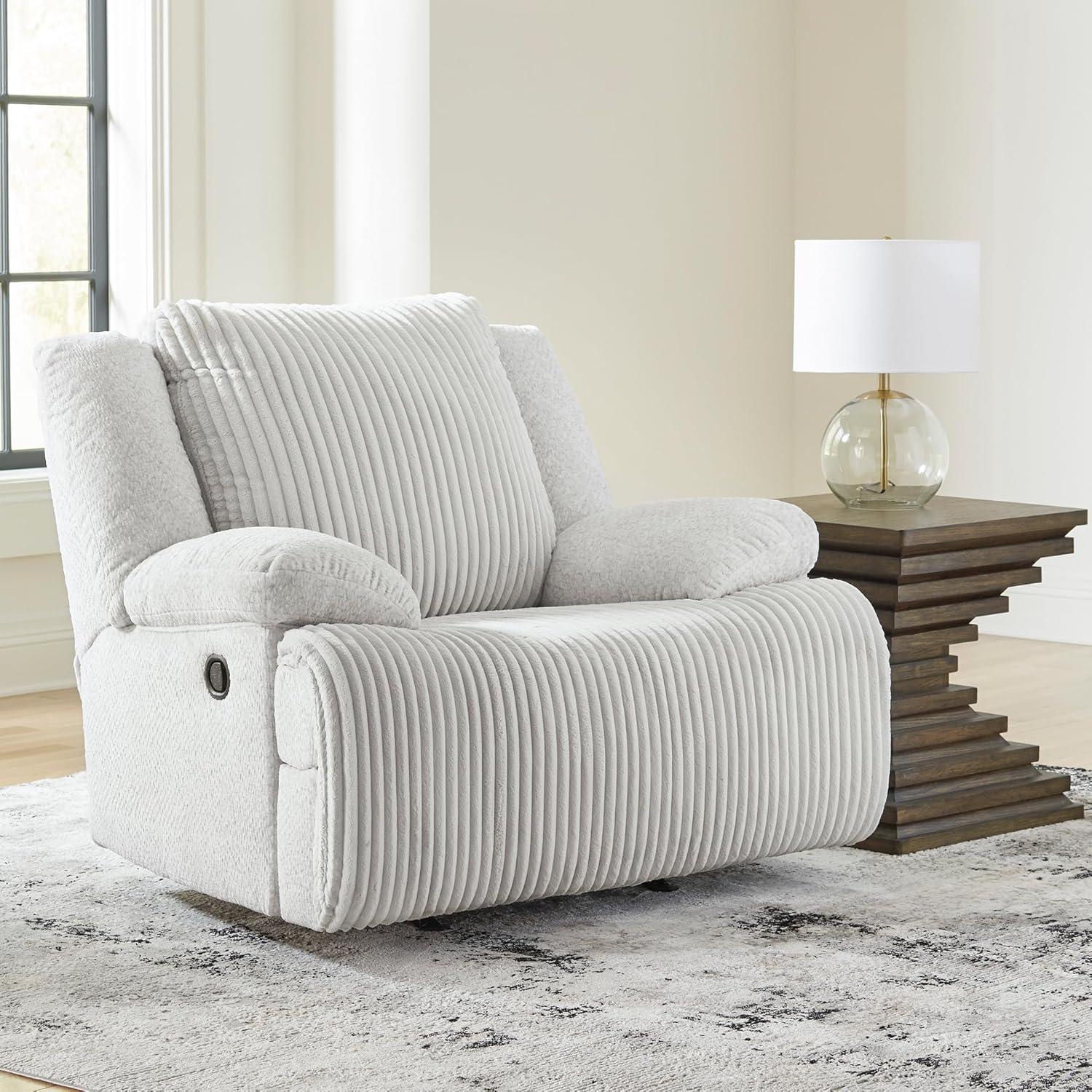 imageSignature Design by Ashley Top Tier Modern Indoor Upholstered Manual Rocker Recliner WhiteWhite