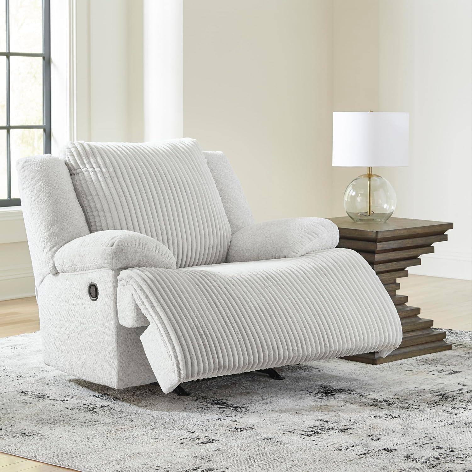 imageSignature Design by Ashley Top Tier Modern Indoor Upholstered Manual Rocker Recliner WhiteWhite