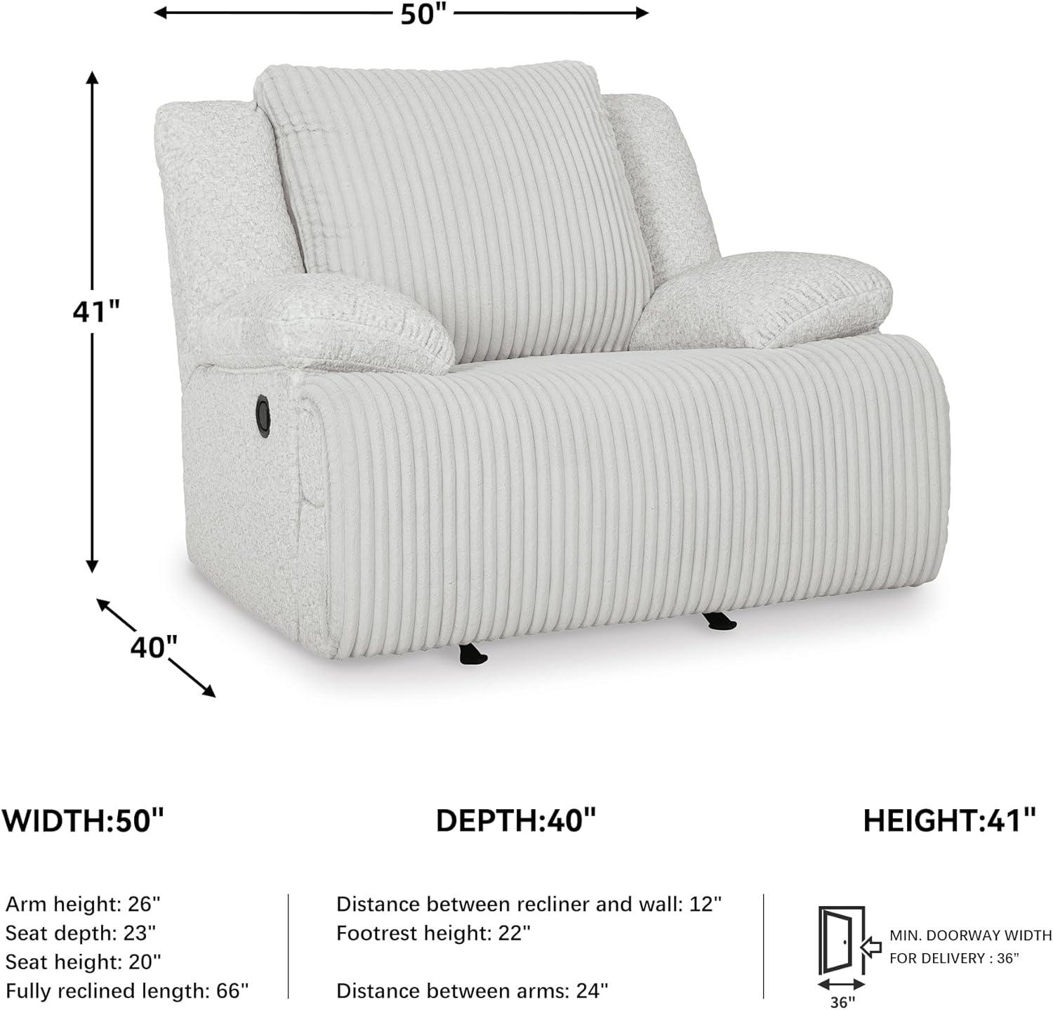 imageSignature Design by Ashley Top Tier Modern Indoor Upholstered Manual Rocker Recliner WhiteWhite