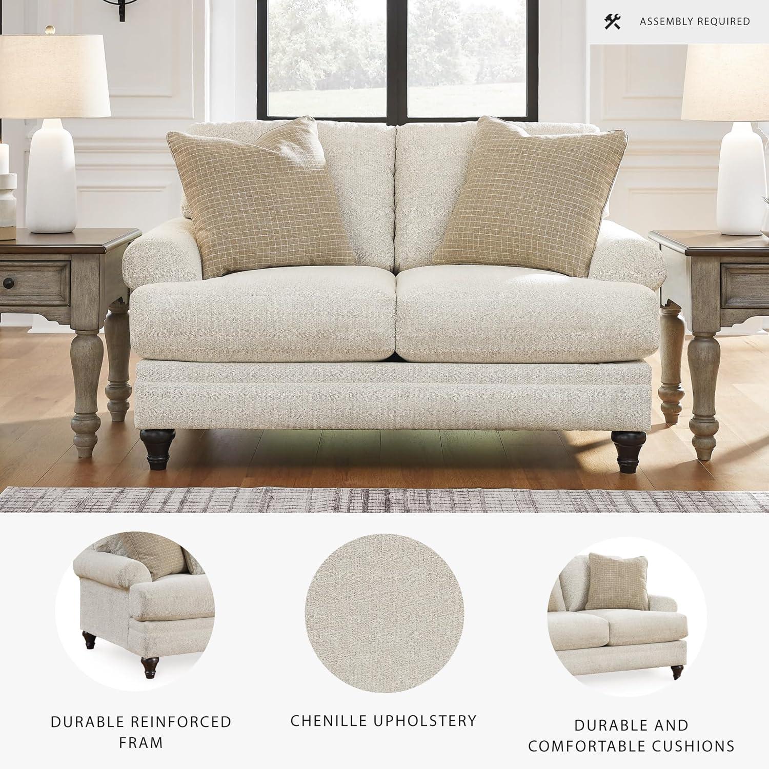 imageSignature Design by Ashley Valerani Classic Loveseat for Living Room Beige