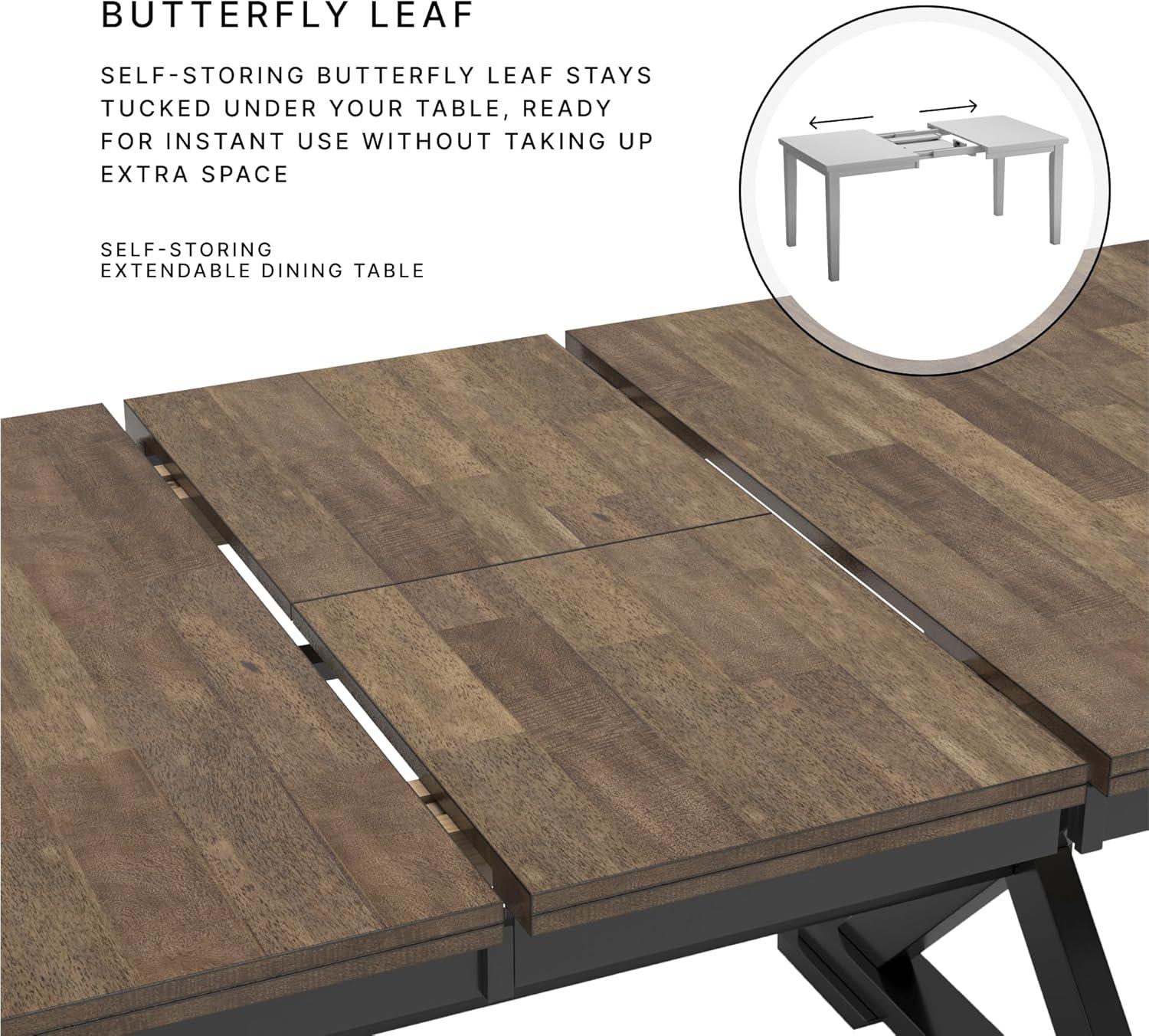 imageSignature Design by Ashley Westlinport Casual Dining Butterfly Extension Table with SelfStoring Butterfly Leaf Light Brown ampamp White