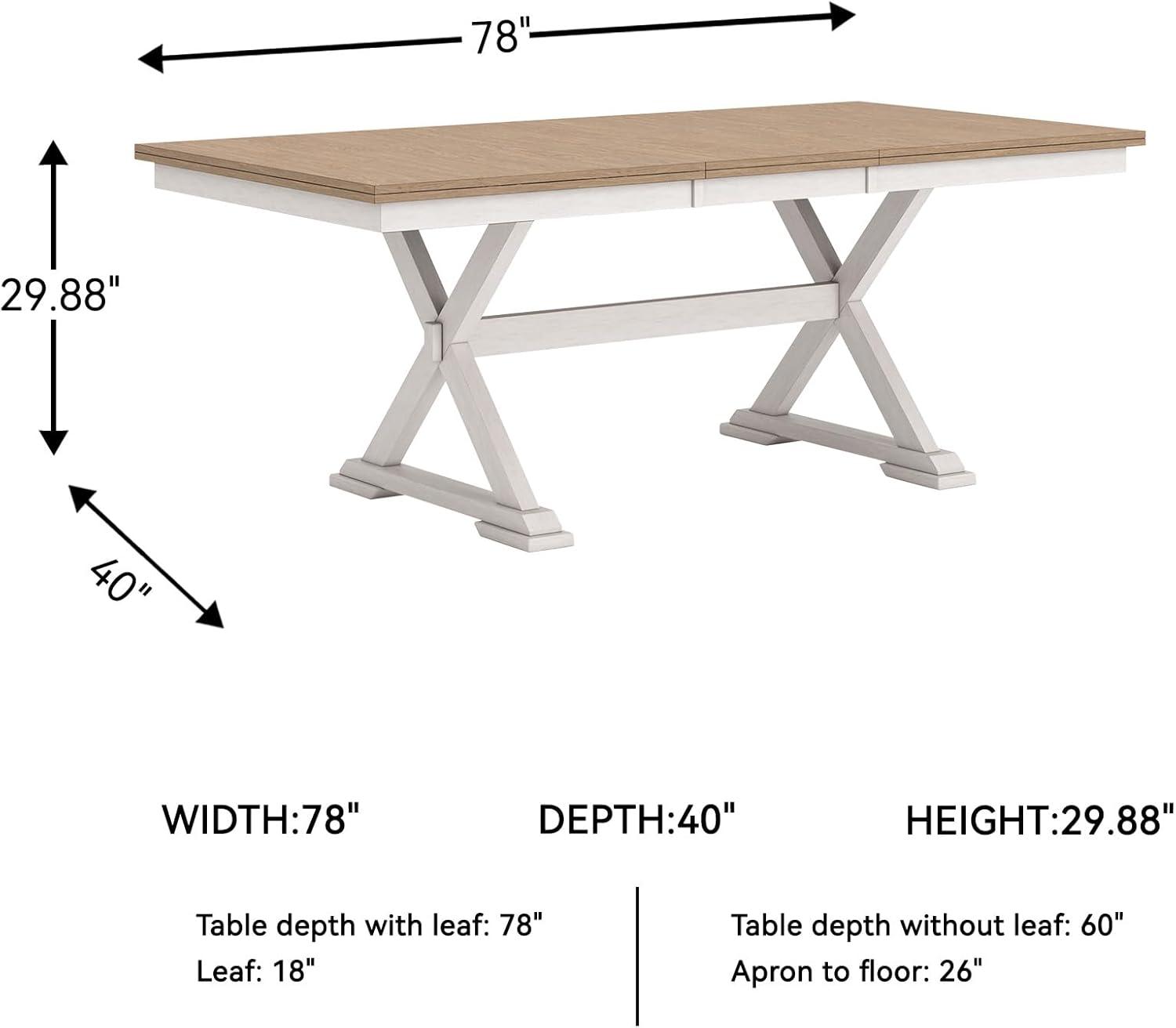 imageSignature Design by Ashley Westlinport Casual Dining Butterfly Extension Table with SelfStoring Butterfly Leaf Light Brown ampamp White