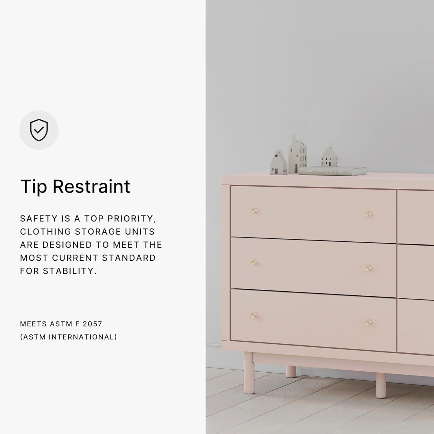imageSignature Design by Ashley Wistenpine Modern 6Drawer Dresser with Safety Stop Pink6 Drawer Dresser