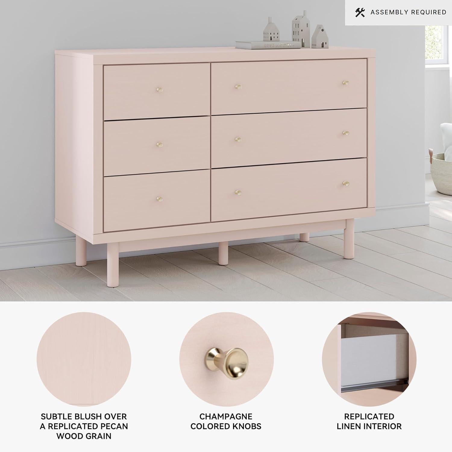 imageSignature Design by Ashley Wistenpine Modern 6Drawer Dresser with Safety Stop Pink6 Drawer Dresser