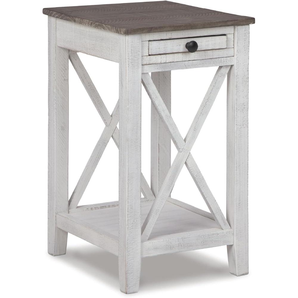 imageSignature Design by Ashley Adalane Modern Farmhouse Accent End Table Whitewash